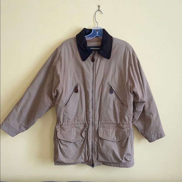 Vintage Timberland Weathergear Barn Jacket XS Tan Brown Leather Collar - Picture 3 of 10